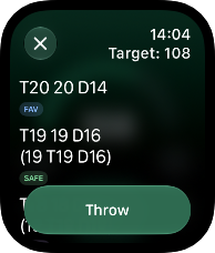Apple Watch: the checkout routes for 108 with FAV and SAFE badges
