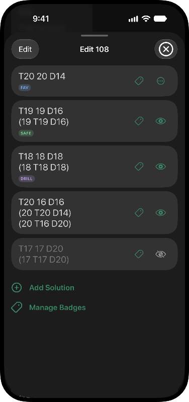 Make Checkouts Yours: Press and hold to add, hide and reorder routes
